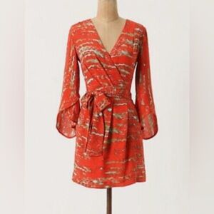 Anthropologie Twinkle by Wenlan 100% Silk Mini Dress Size 4